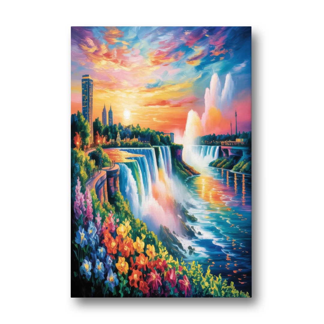Niagara Falls Sunset Glow - Canvas Wall Art - Front