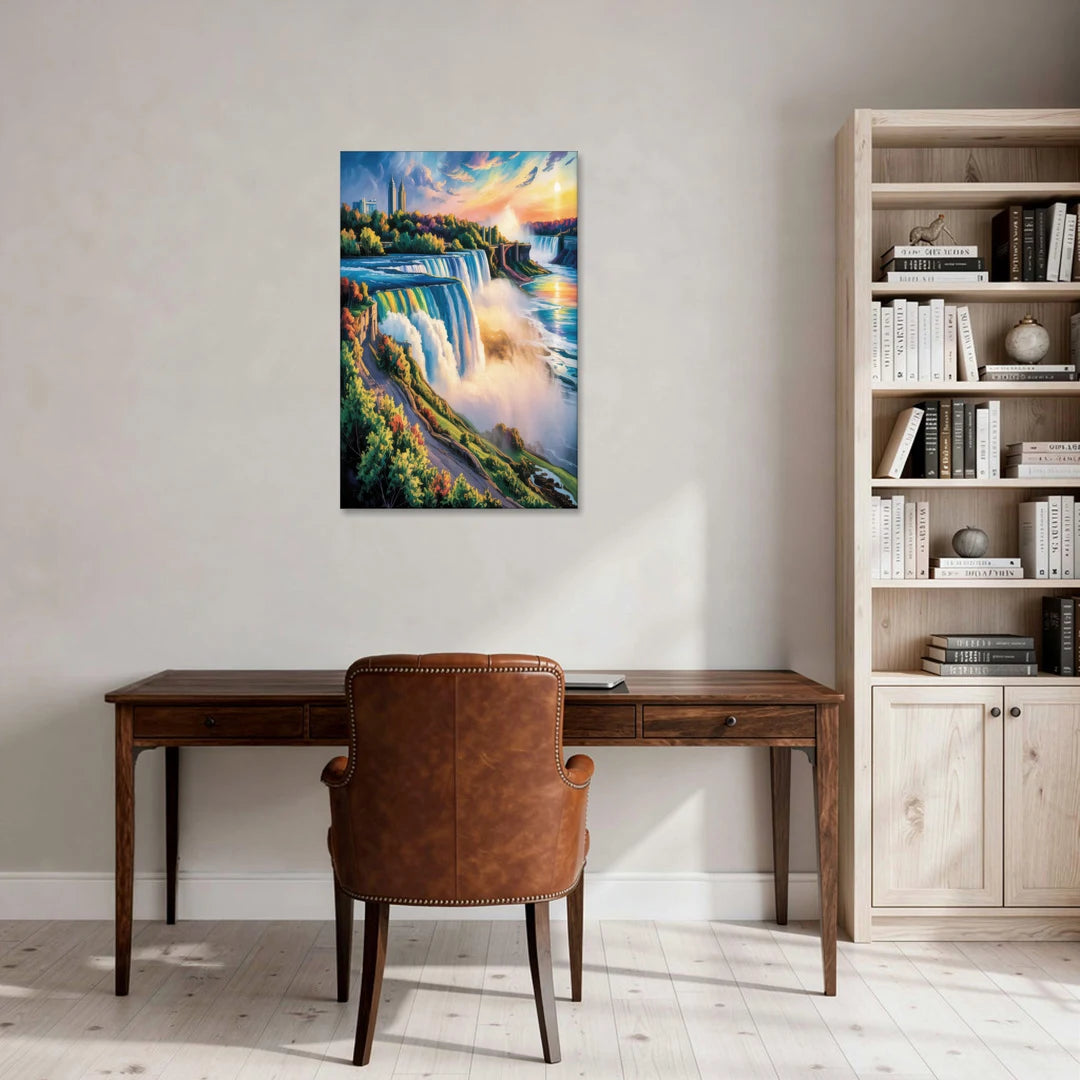Niagara Falls Tourist View - Canvas Wall Art - Office - 24x36