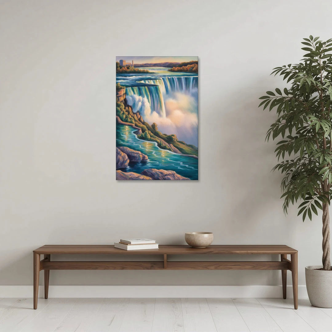 Niagara Falls Water Mist - Canvas Wall Art - Coffee Table - 24x36