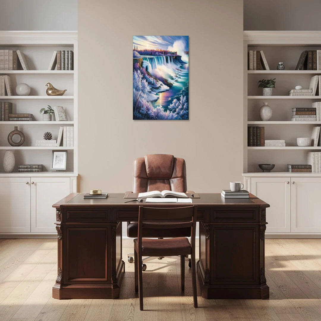 Niagara Falls Winter Freeze - Canvas Wall Art - Office - 24x36