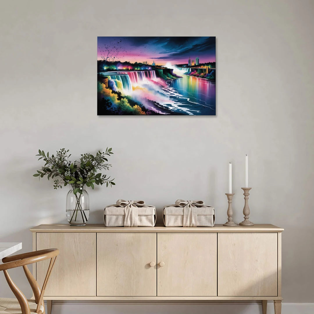Niagara Falls at Night - Canvas Wall Art - Coffee Table - 36x24