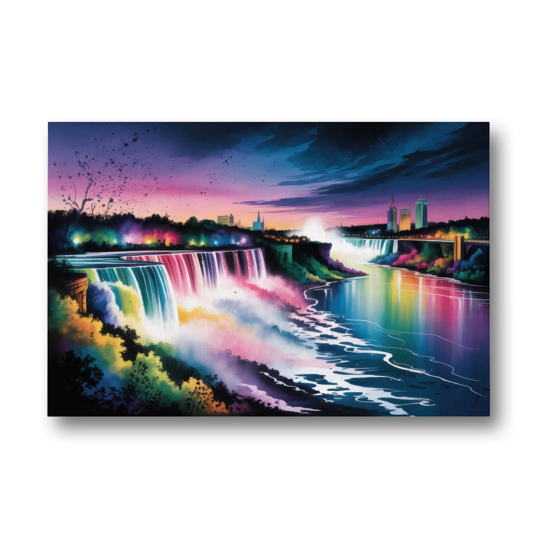 Niagara Falls at Night - Canvas Wall Art - Front