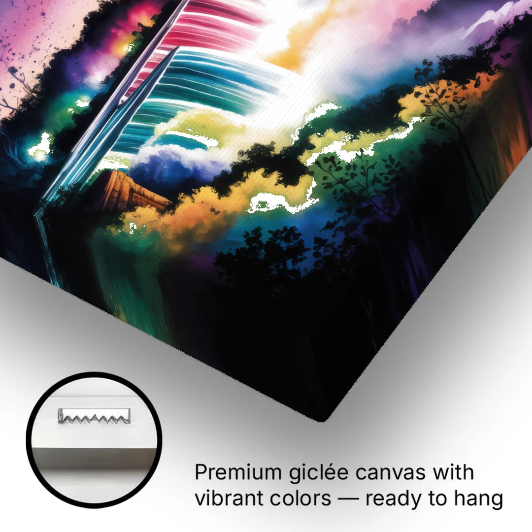 Niagara Falls at Night - Canvas Wall Art - Gallery Wrap Corner