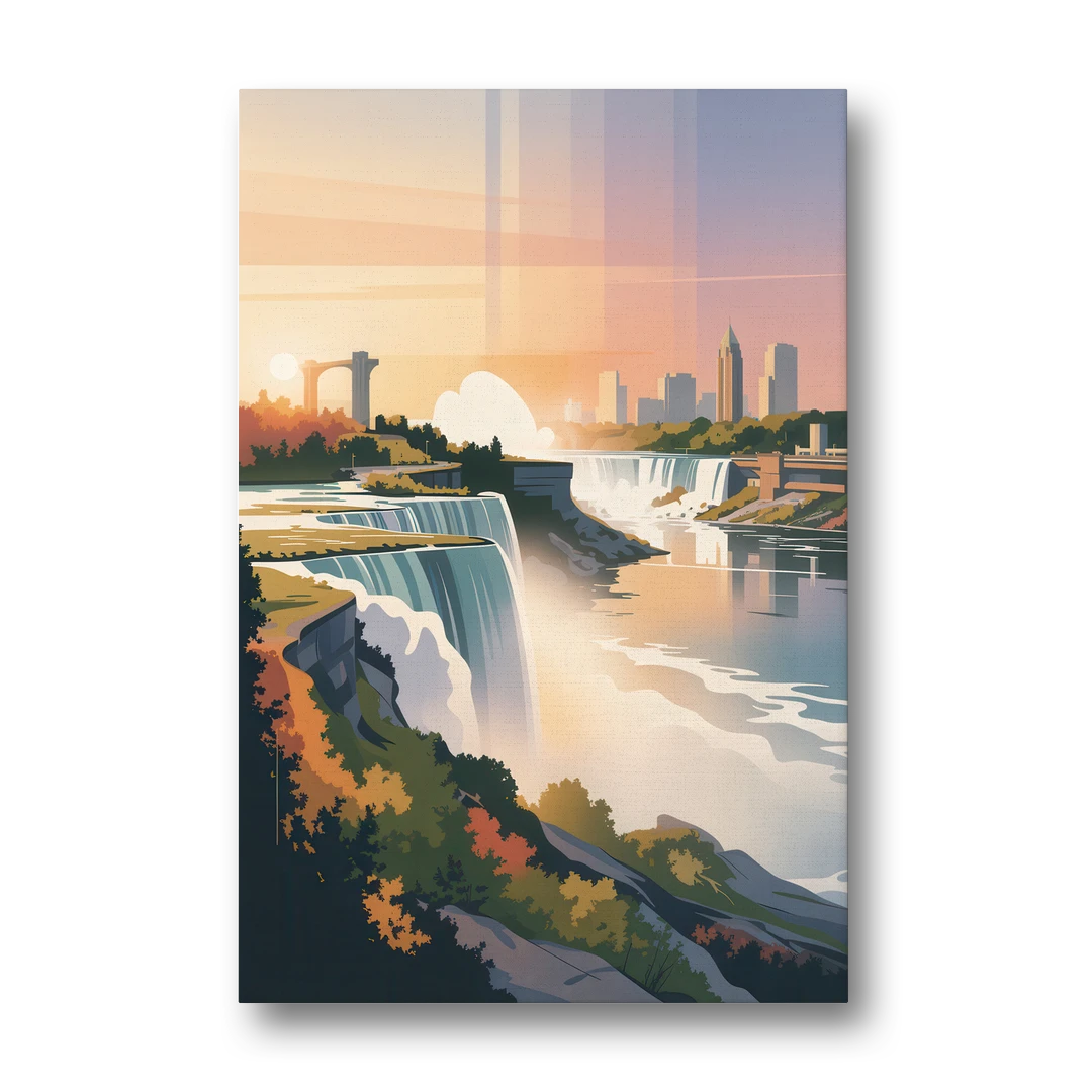 Niagara Falls at Sunset - Canvas Wall Art - Front