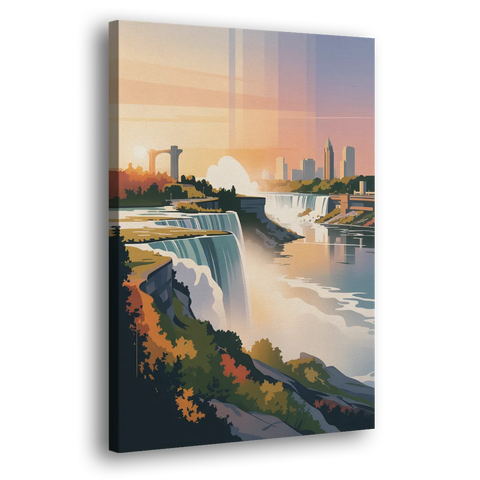 Niagara Falls at Sunset - Canvas Wall Art