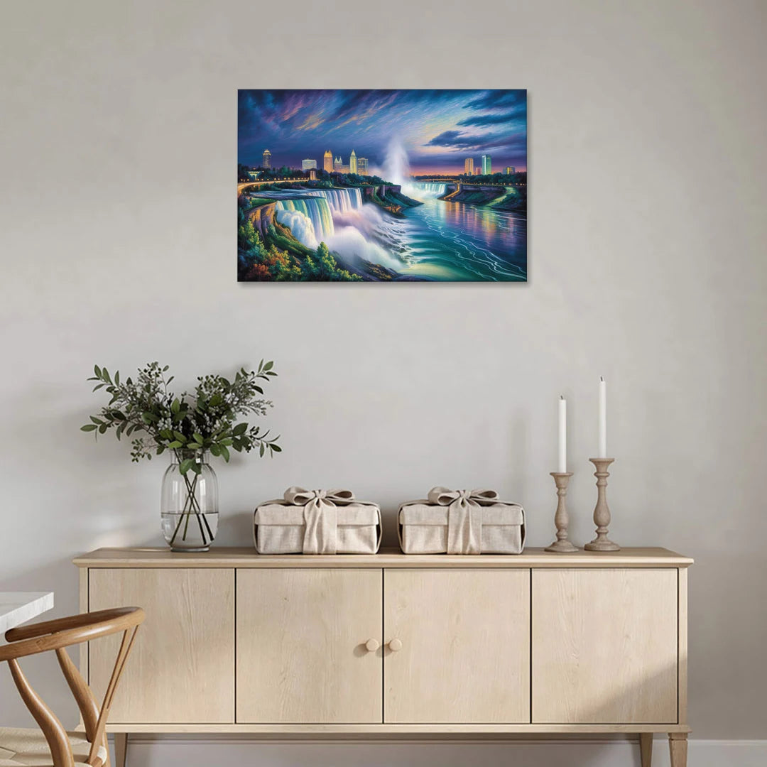 Niagara Night Skyline - Canvas Wall Art - Coffee Table - 36x24