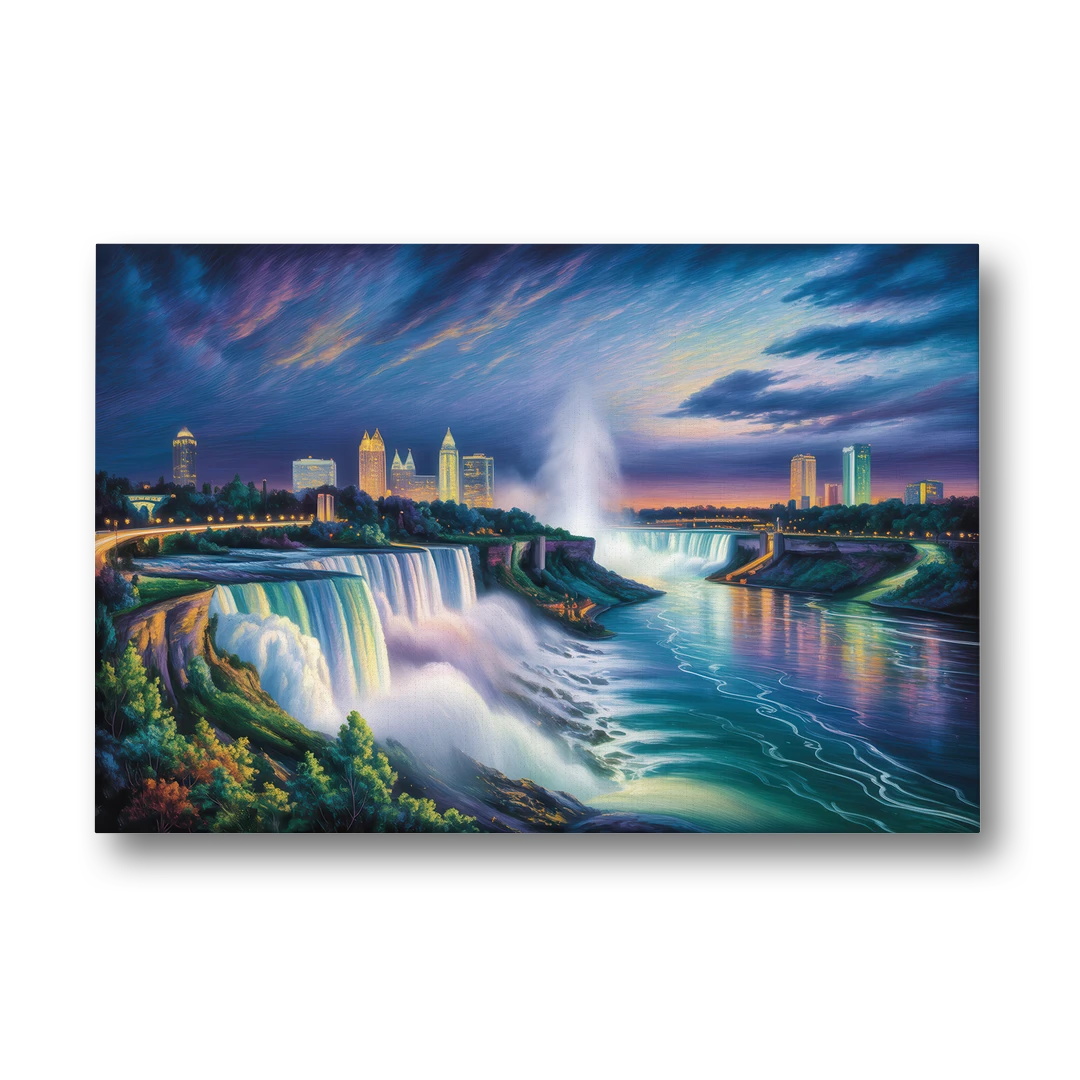 Niagara Night Skyline - Canvas Wall Art - Front