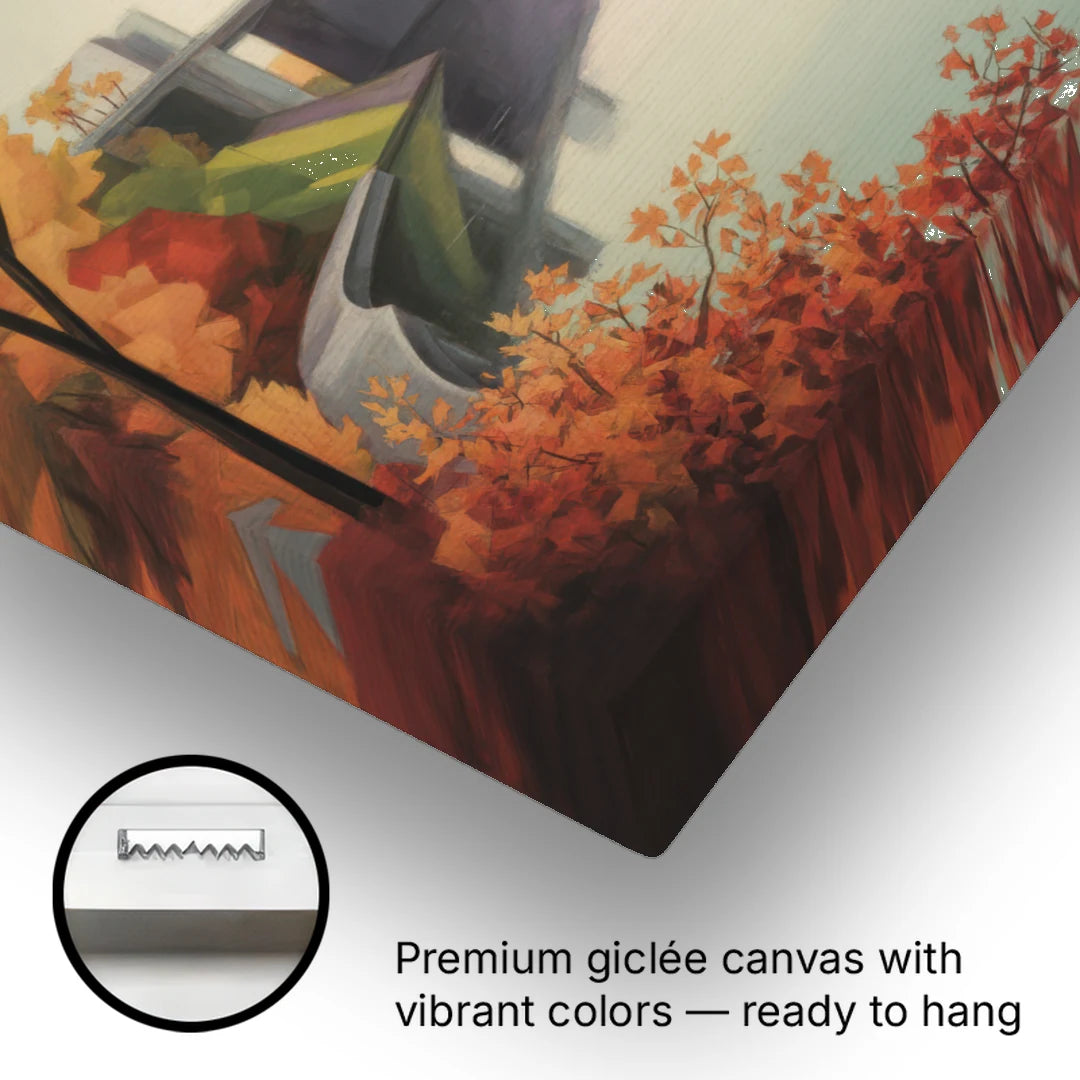Niagara Parkway Autumn Scenic - Canvas Wall Art - Gallery Wrap Corner