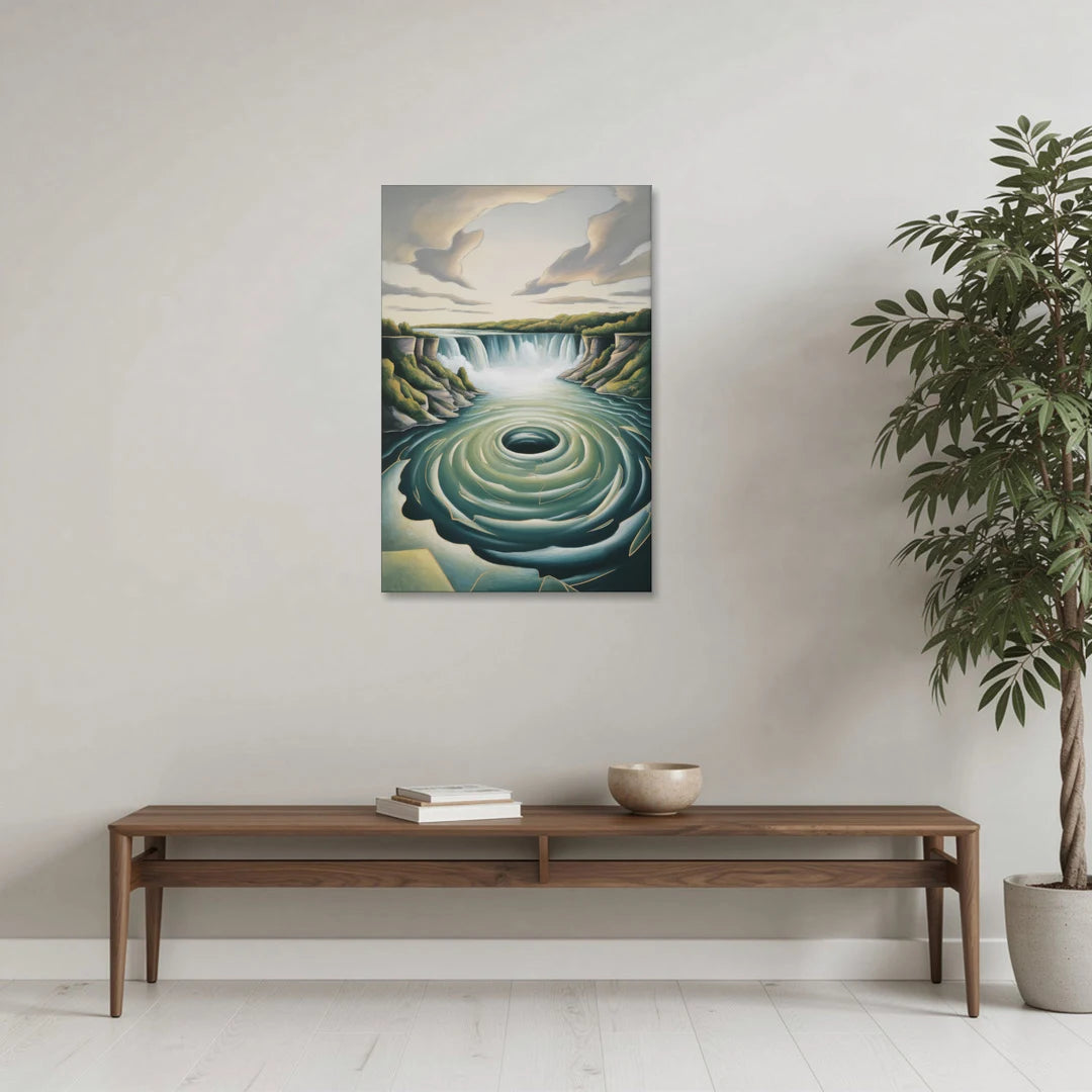 Niagara Whirlpool Aerial - Canvas Wall Art - Coffee Table - 24x36