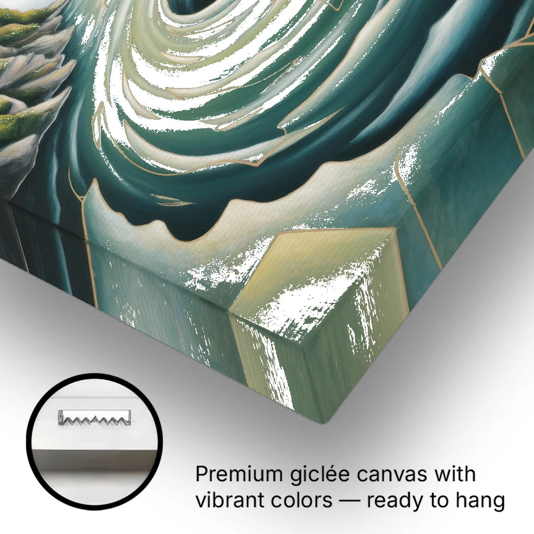 Niagara Whirlpool Aerial - Canvas Wall Art - Gallery Wrap Corner