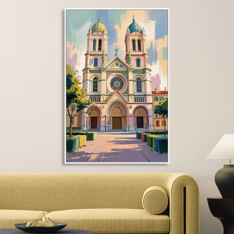 Nice Cathedral Sitting Room - White Canvas Wall Art