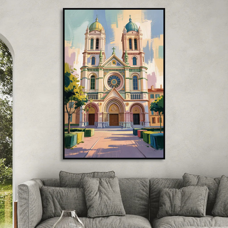 Nice Cathedral Sitting Room - Black Canvas Wall Art