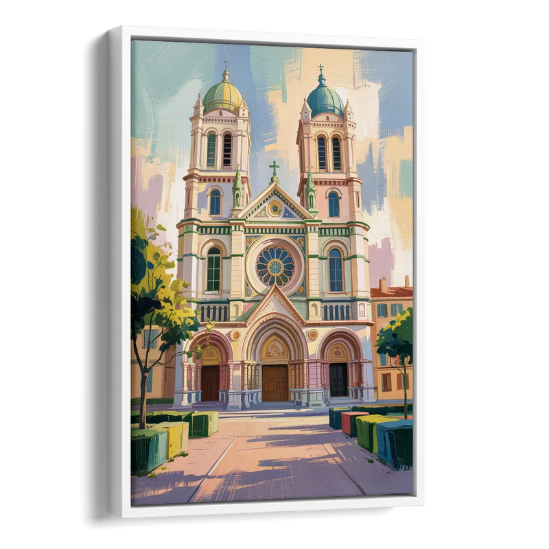 Nice Cathedral Side - White Canvas Wall Art