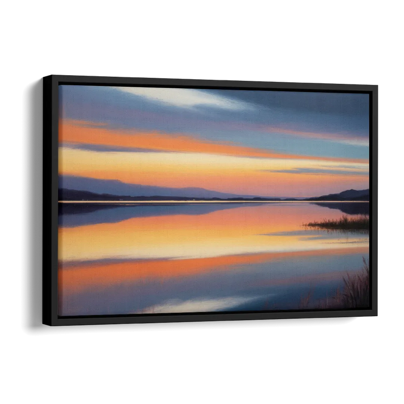 Nichupté Lagoon Sunset Side - Black Canvas Wall Art