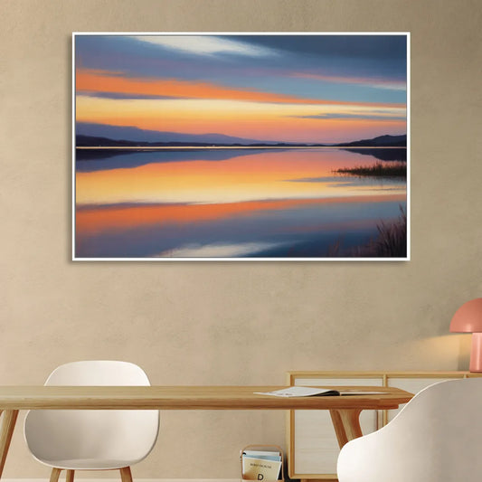 Nichupté Lagoon Sunset Living Room - White Canvas Wall Art