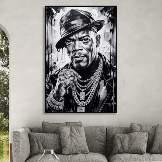 No Compromise Living Room - Black Canvas Wall Art