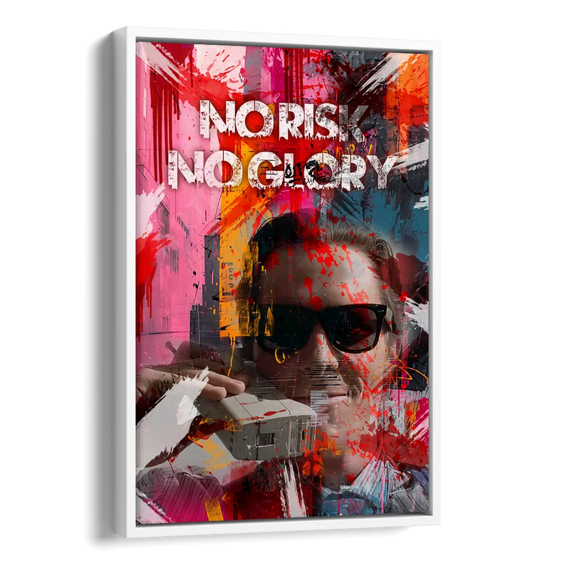 No Risk No Glory Side - White Canvas Wall Art