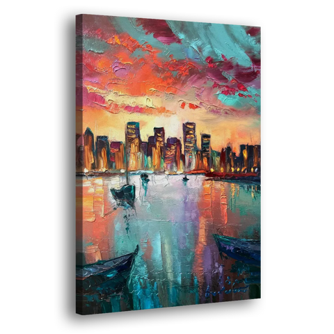 Norfolk Harbor Reflections - Canvas Wall Art