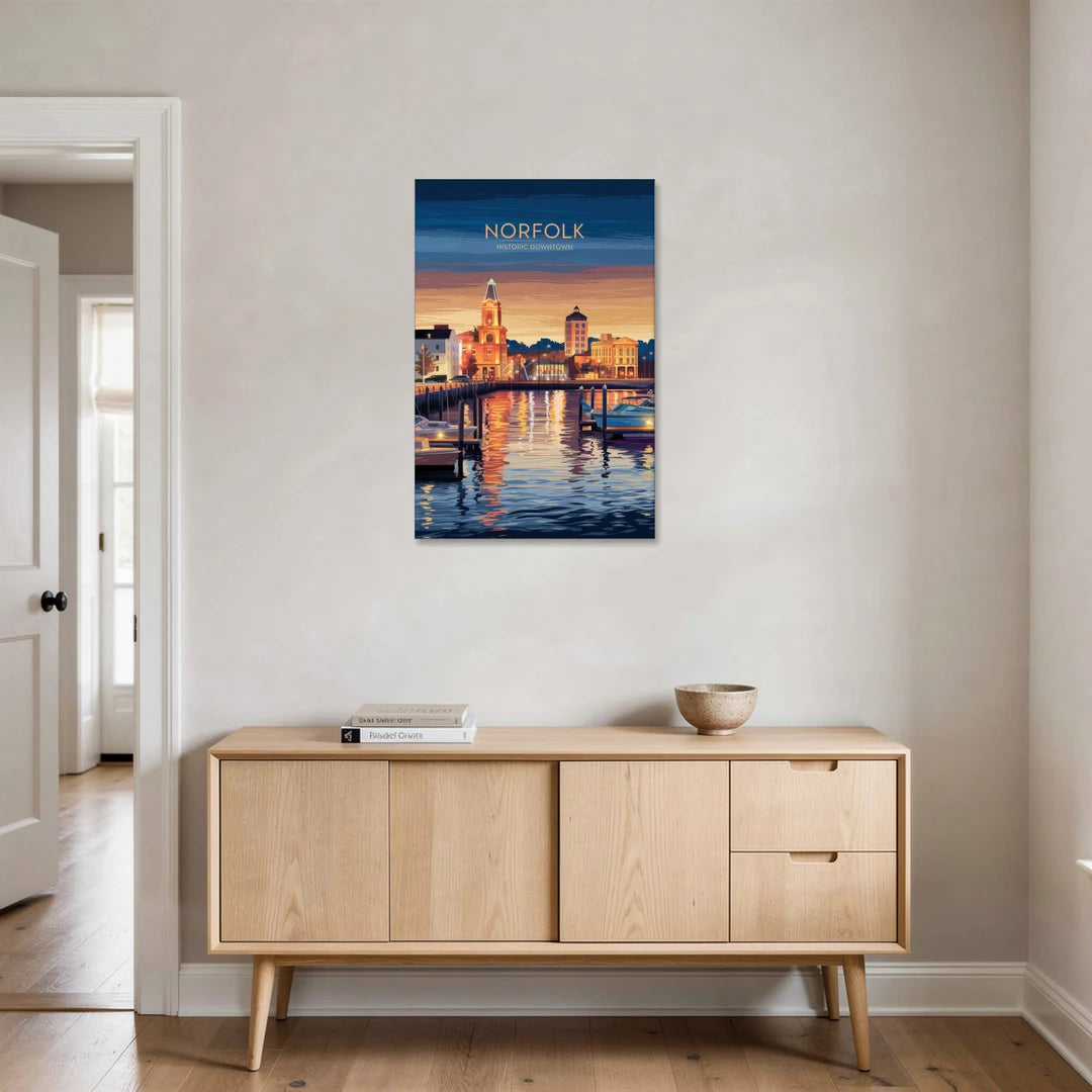 Norfolk Historic Downtown - Canvas Wall Art - Coffee Table - 24x36
