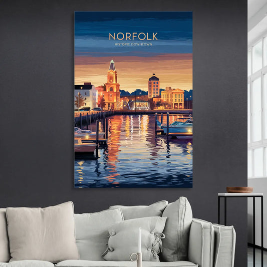 Norfolk Historic Downtown Living Room - Canvas Wall Art