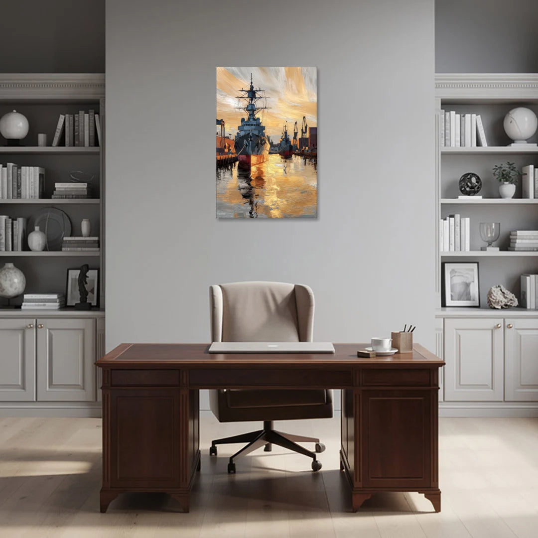 Norfolk Naval Shipyard Tribute - Canvas Wall Art - Office - 24x36
