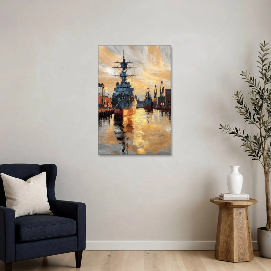 Norfolk Naval Shipyard Tribute - Canvas Wall Art - Sofa - 24x36