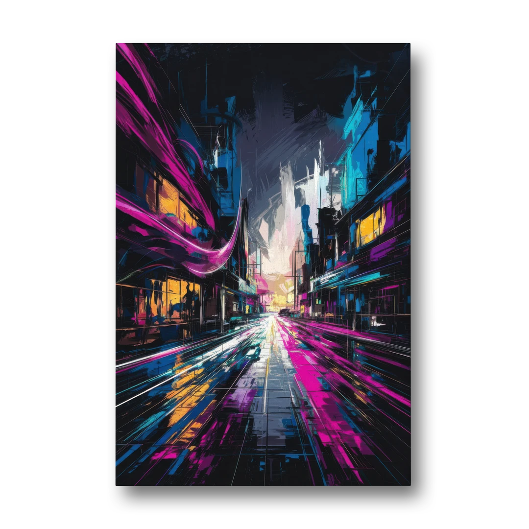 Norfolk Neon District Vibes - Canvas Wall Art - Front