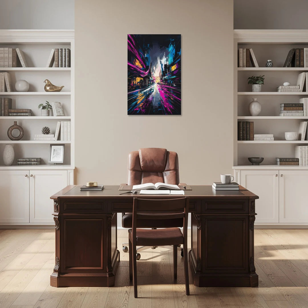 Norfolk Neon District Vibes - Canvas Wall Art - Office - 24x36