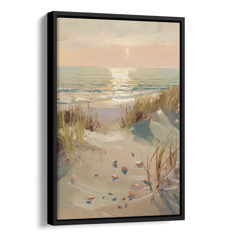 Norfolk Oceanfront Serenity Side - Black Canvas Wall Art