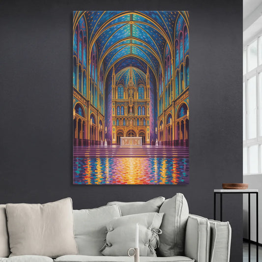 Notre Dame Basilica Interior Living Room - Canvas Wall Art