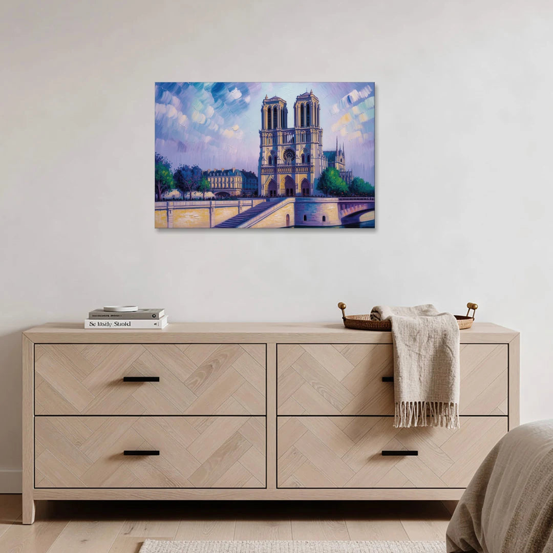 Notre Dame Silhouette - Canvas Wall Art - Coffee Table - 36x24