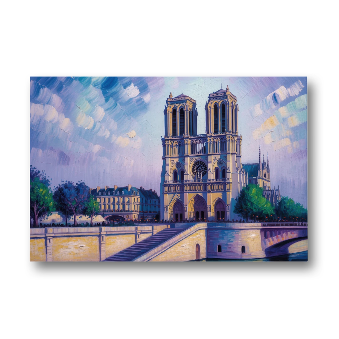 Notre Dame Silhouette - Canvas Wall Art - Front