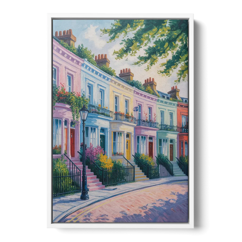 Notting Hill Colors Front - White Canvas Wall Art