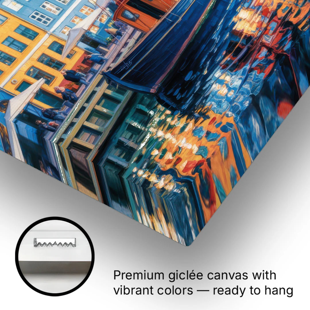 Nyhavn Serenity - Canvas Wall Art - Gallery Wrap Corner