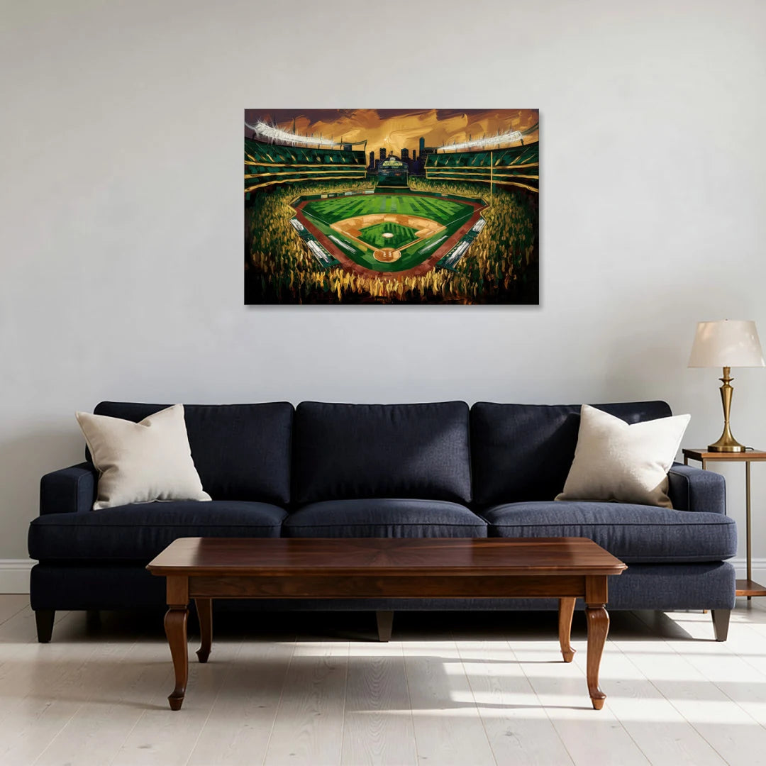 Oakland Athletics Stadium - Canvas Wall Art - Sofa - 36x24