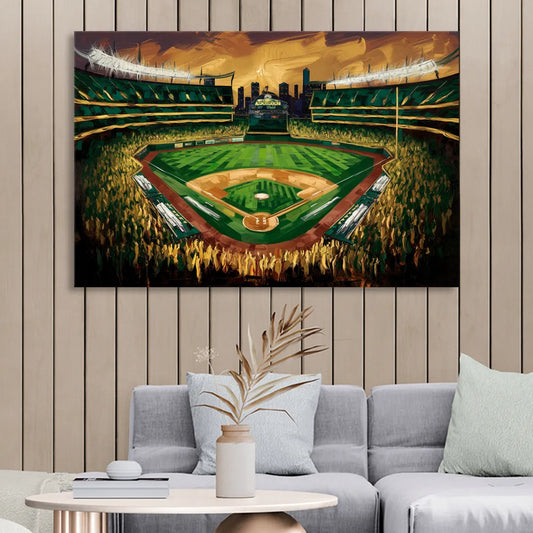 Oakland Athletics Stadium Living Room - Canvas Wall Art