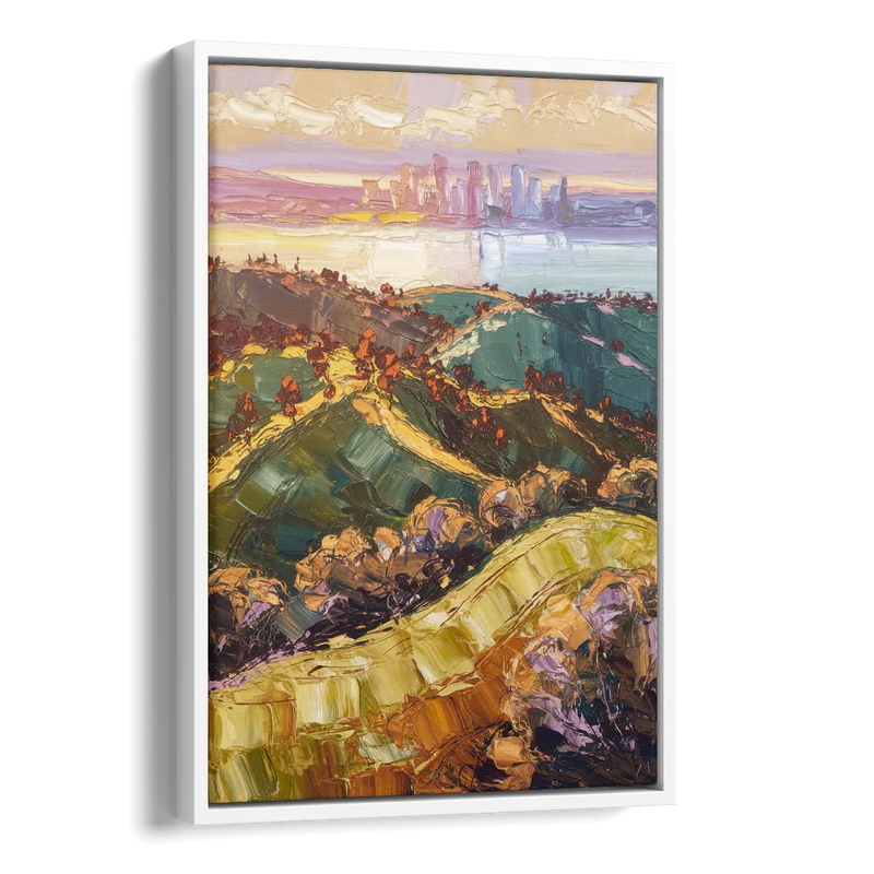 Oakland Hills Panorama Side - White Canvas Wall Art