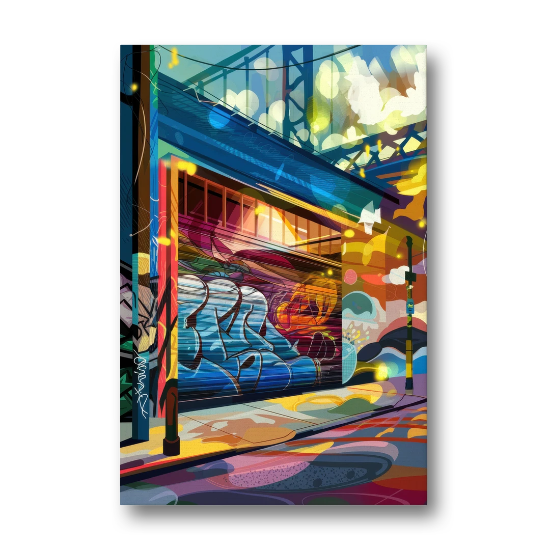 Oakland Street Art Scene - Canvas Wall Art - Front