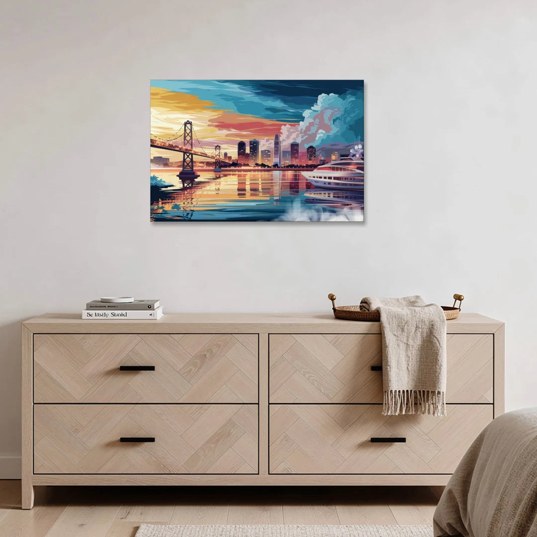 Oakland Waterfront Charm - Canvas Wall Art - Coffee Table - 36x24