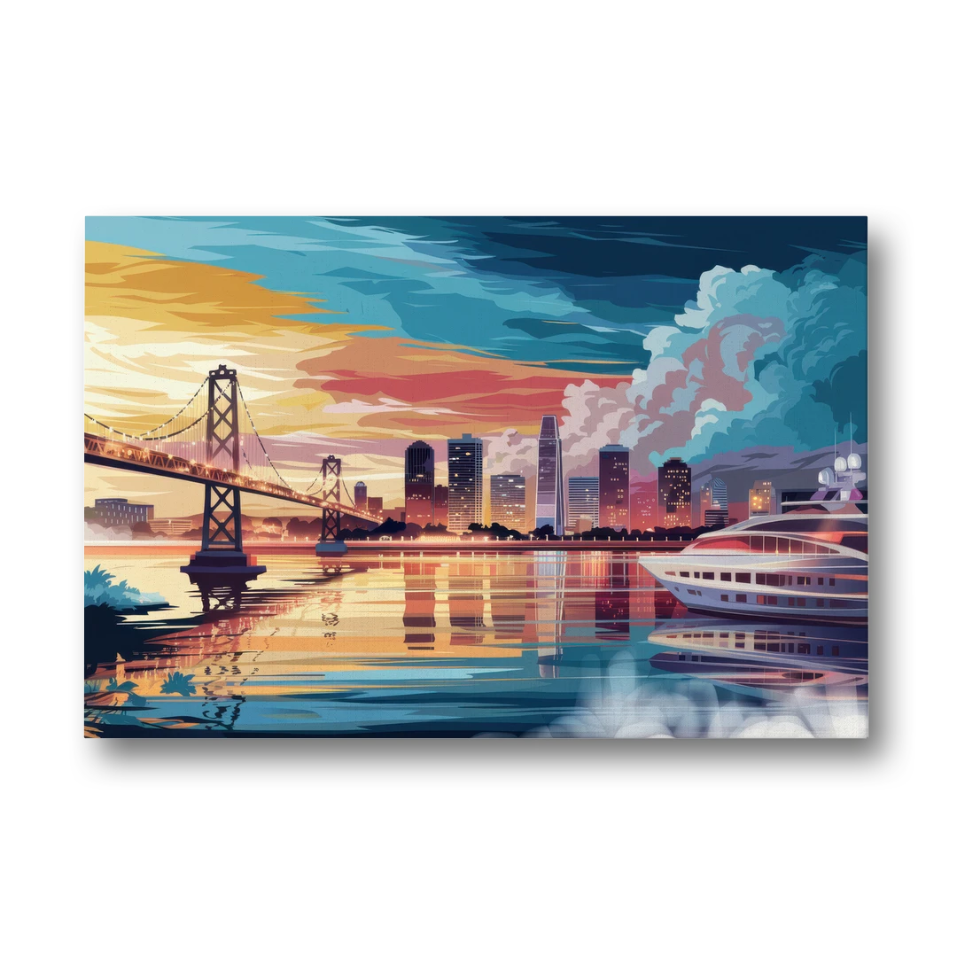 Oakland Waterfront Charm - Canvas Wall Art - Front