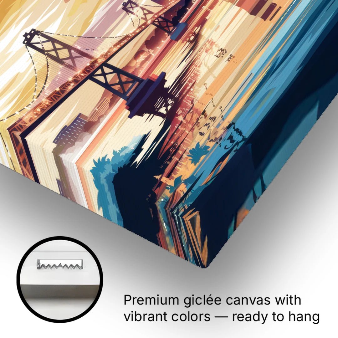 Oakland Waterfront Charm - Canvas Wall Art - Gallery Wrap Corner
