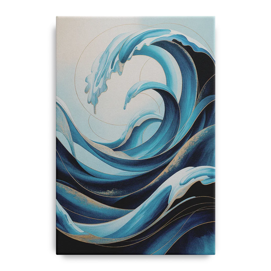 Ocean Currents Blue Abstract - Canvas Wall Art