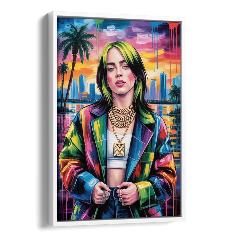 Ocean Eyes Side - White Canvas Wall Art