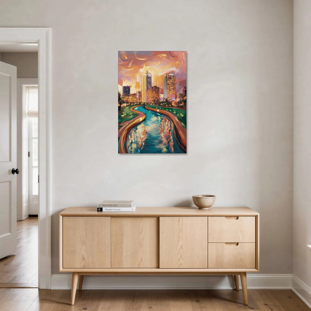 Oklahoma City Bricktown Canal - Canvas Wall Art - Coffee Table - 24x36