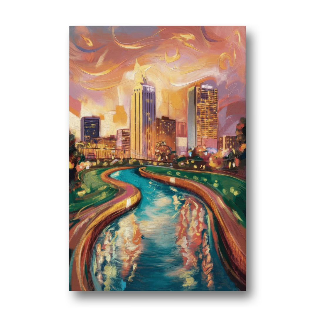 Oklahoma City Bricktown Canal - Canvas Wall Art - Front