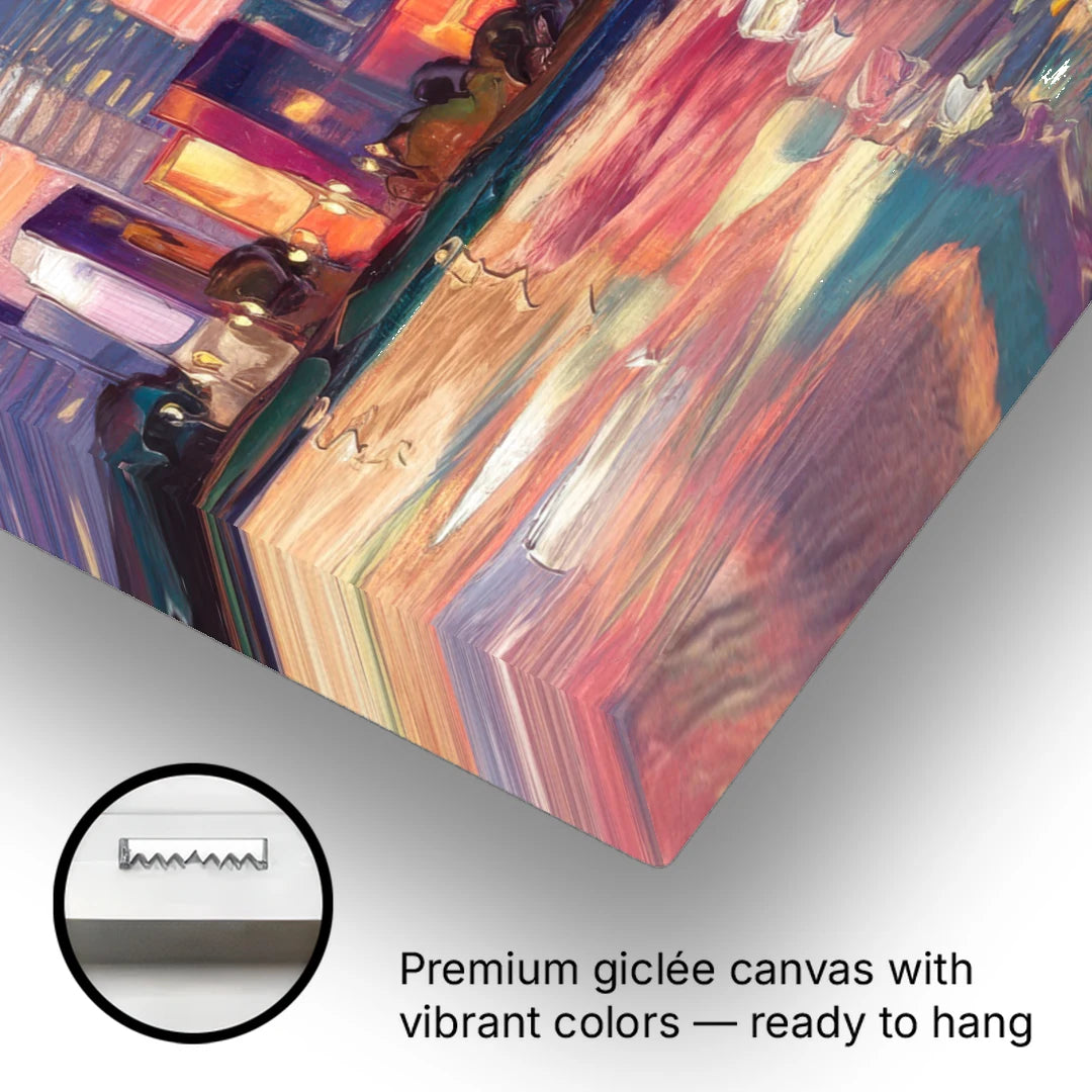 Oklahoma City Downtown Sunset - Canvas Wall Art - Gallery Wrap Corner
