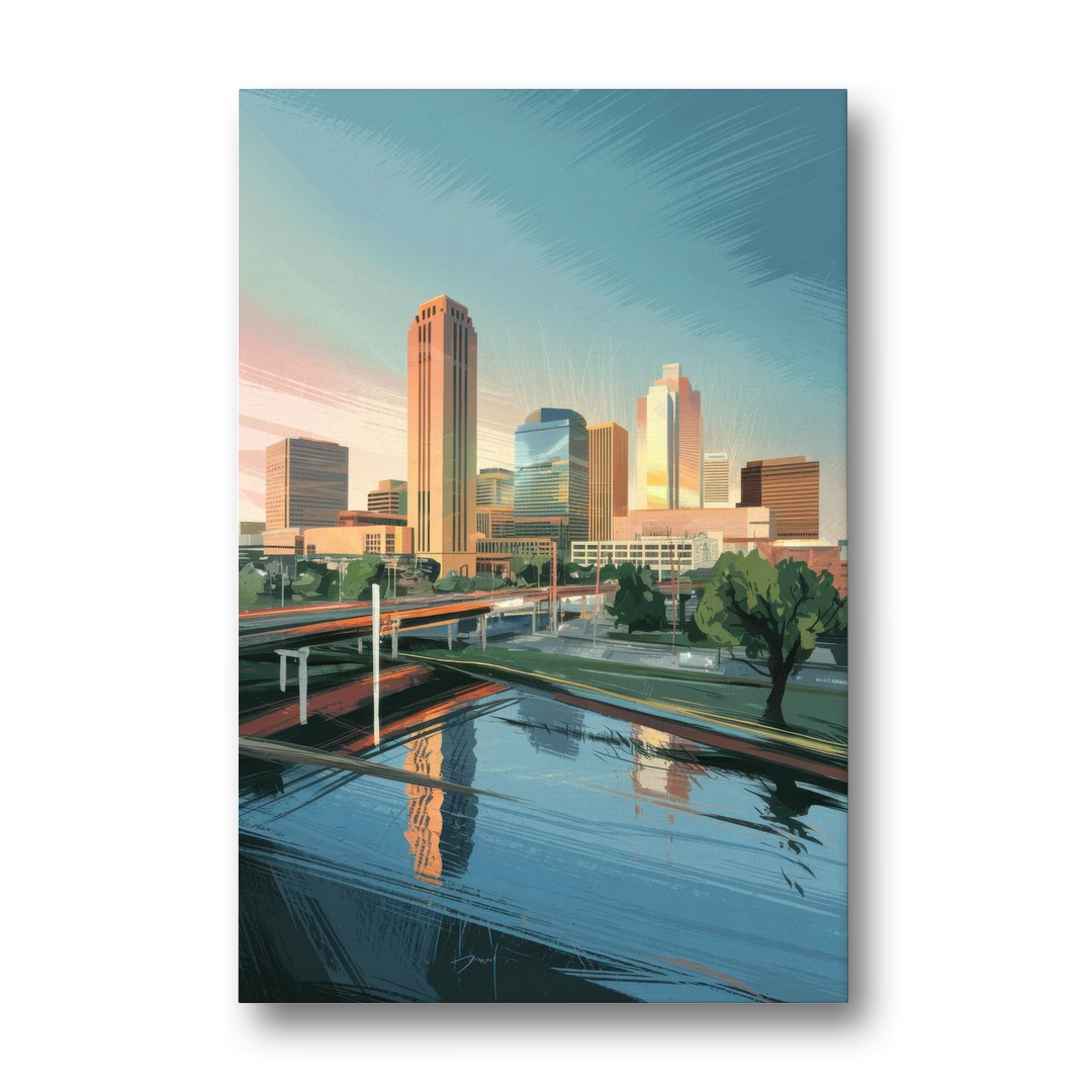Oklahoma City Modern Architecture - Canvas Wall Art - Front