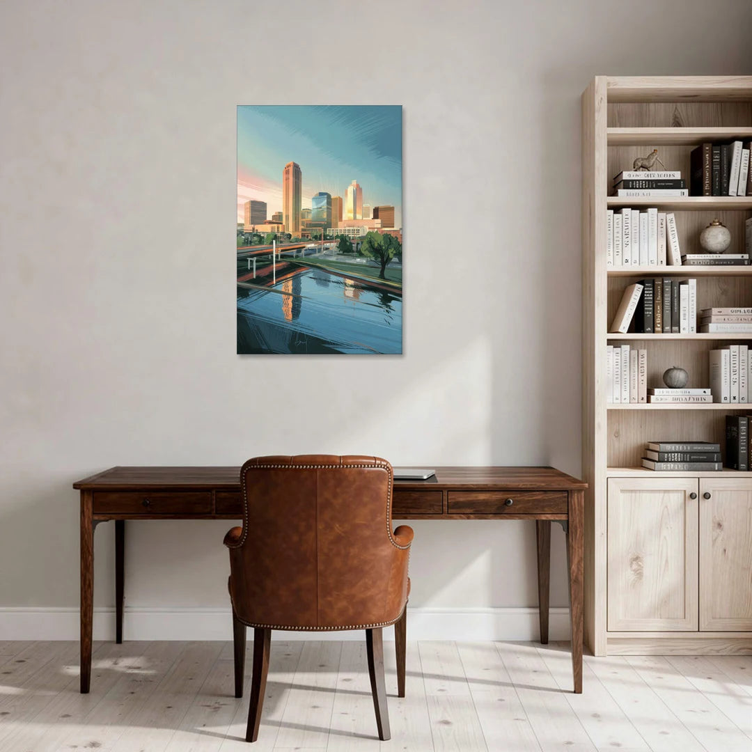 Oklahoma City Modern Architecture - Canvas Wall Art - Office - 24x36