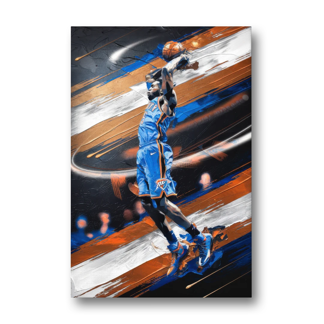 Oklahoma City Thunder Basketball - Canvas Wall Art - Front