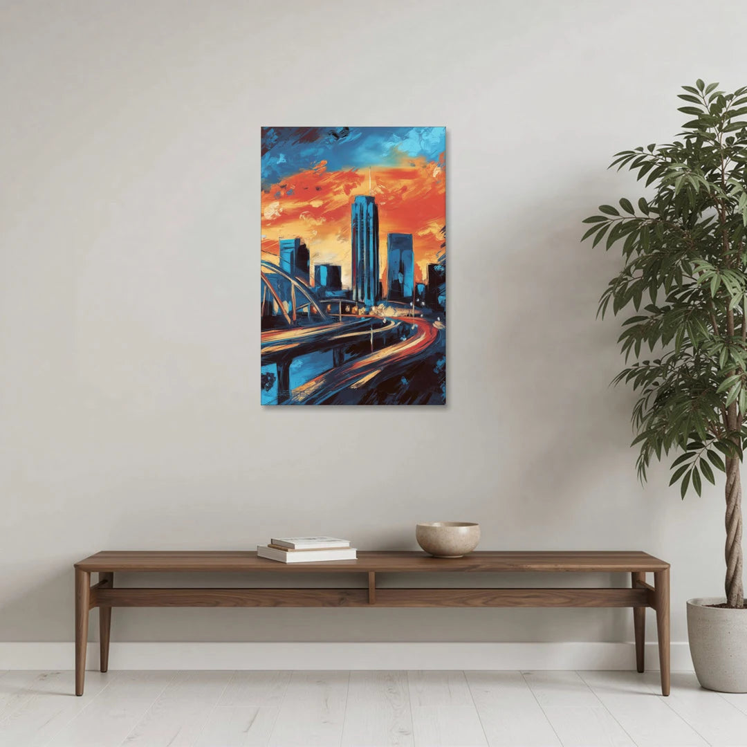 Oklahoma City Thunder Skyline - Canvas Wall Art - Coffee Table - 24x36